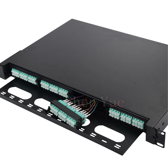 RACK MOUNT FIBER Termination Box Patch Panel 96 Core LC OM3 Adapter ...