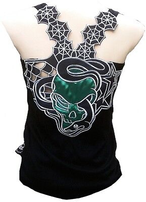 Snake Gothic Skull Tatuaggio Designer Tank-Top Shirt S/M