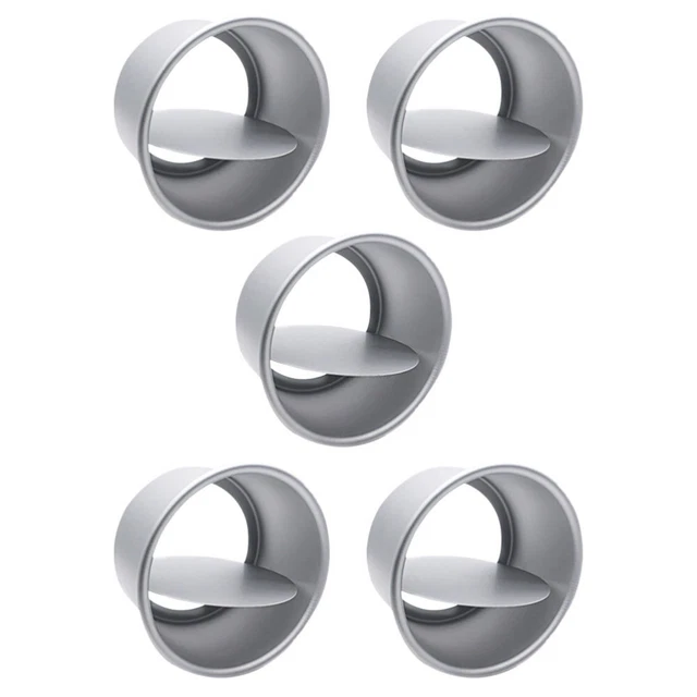 Moldes antiadherentes para hornear molde para pasteles vivos moldes de metal para cupcakes aleación de aluminio plateado