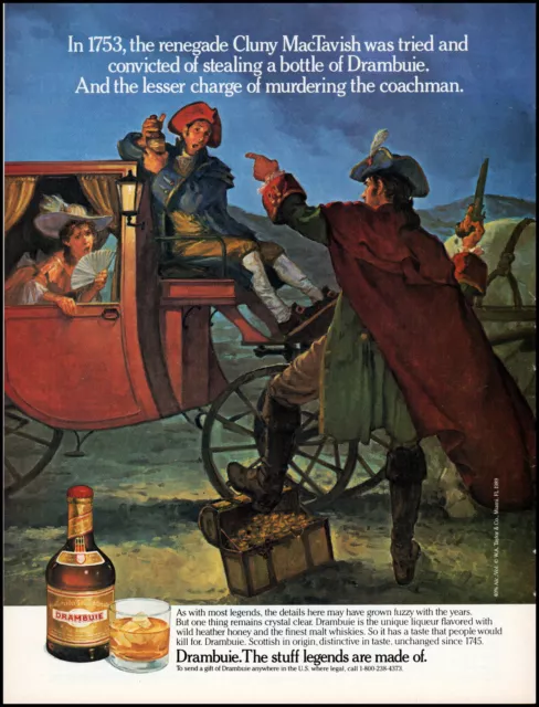 1989 Cluny MacTavish 1793 stagecoach Drambuie liqueur retro art print ad ads19