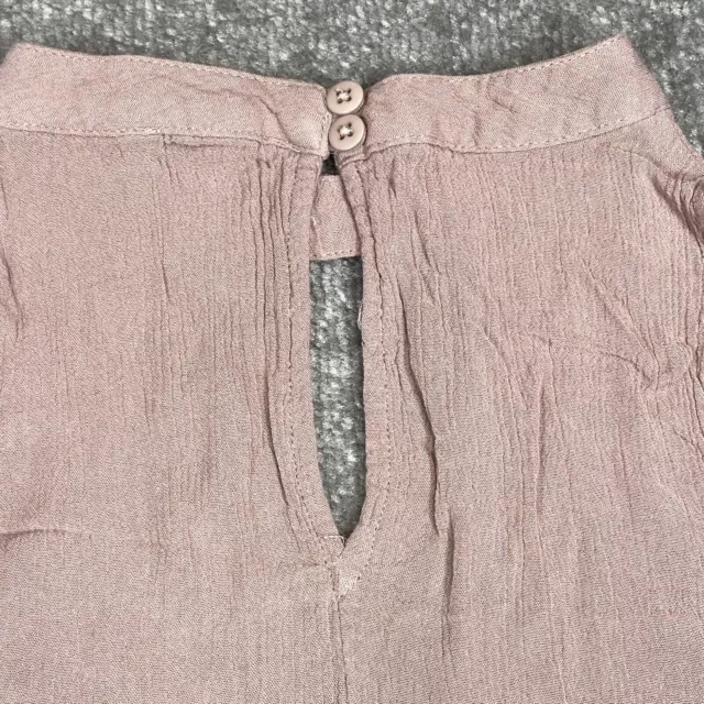 Kendall & Kylie Shirt Womens Small Pink Gauze Sleeveless Keyhole Neck Camisole 3