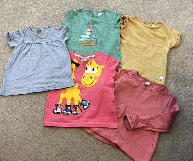 Bundle of 5 x 9-12 month girl tops/T-shirts - Next, Tu clothing and George