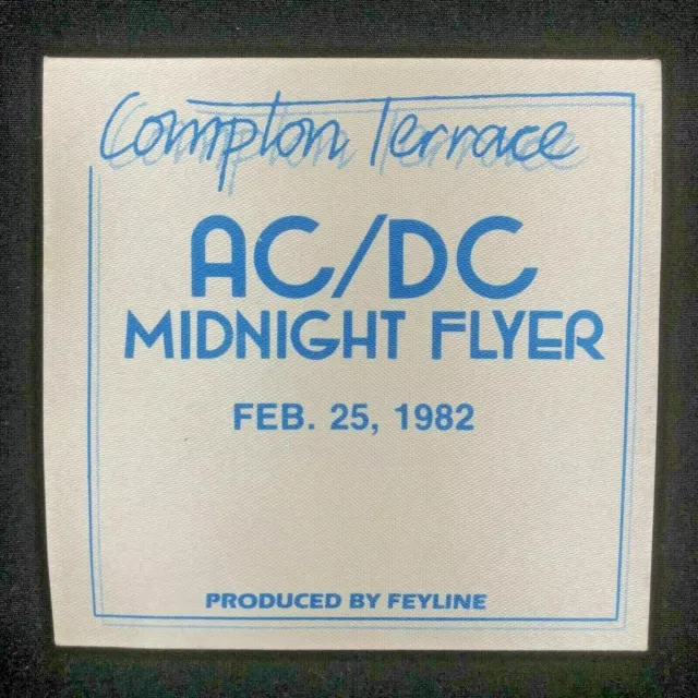 De colección 1982 ACDC MIDNIGHT FLYER Backstage After Show Pass Pegatina Boleto Phoenix AZ