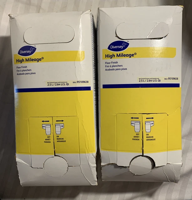 Lot of 2 Diversey High Mileage Floor Finish 84.5Oz - 2.5L 95109638. Recoat 30min Lot of 2 Diversey High Mileage Floor Finish 84.5Oz - 2.5L 95109638. Recoat 30min