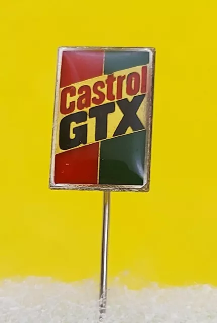 CASTROL GTX - oil fuel carburant essence petrol industry, vintage pin, badge !