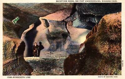 Niagara Cave Reception Room Minnesota MN Iowa IA Vintage Postcard