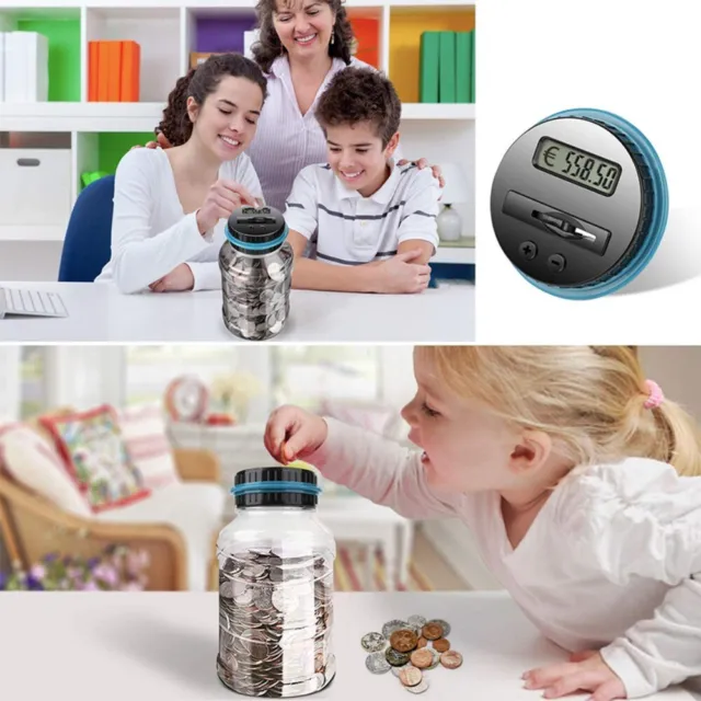 EURO GBP Kids Gifts Electronic Piggy Bank Digital LCD Coin Counter Saving Box