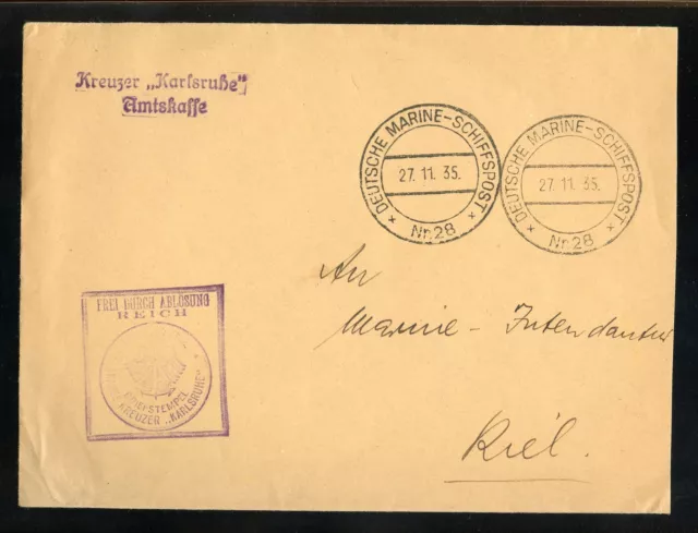 Dr Brief Deutsche Marine-Schiffspost 28 - 27.11.1935 - Kiel !!! (966120)