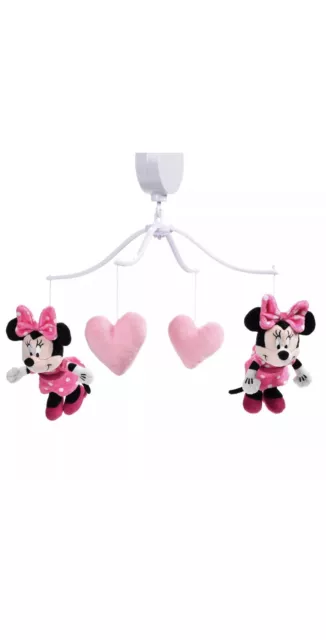 Lambs & Ivy Disney Baby Minnie Mouse Love Pink Musical Baby Crib Mobile Soother