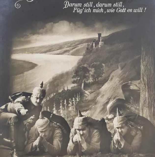WW1 original German soldiers uniform G98 postcard Unposted Pickelhaube Mauser