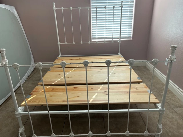 1800s Antique Cast Iron Full Size Bed Frame, LOCAL PICKUP ONLY