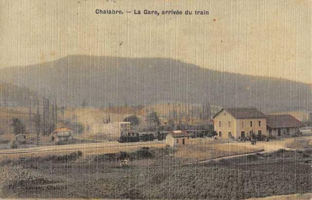 CPA 11 CHALABRE / LA GARE / cpa toilée / TRAIN