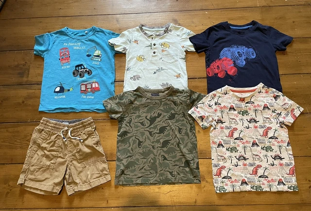 T-shirt e pantaloncini estivi ragazzi pacchetto 2-3 anni auto dinosauri Gap Tu Next Bluezoo