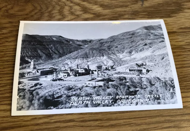 Vintage RPPC Postcard -Death Valley CA Scotty's Castle , Aerial View