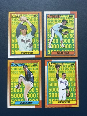 1990 TOPPS NOLAN Ryan “5000 Strikeout Milestone" 4 Card Set $2.99