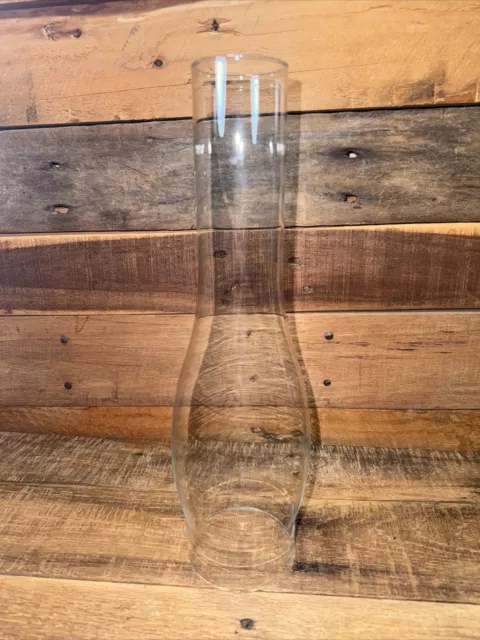 Vintage Tall Clear Glass 12" Chimney Replacement Hurricane Globe 3" Fitter Base