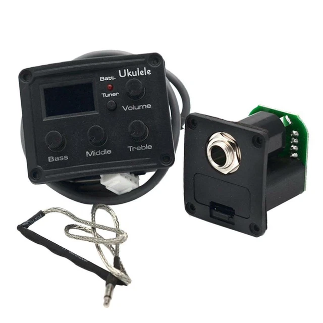 LCD Ukulele Piezo Pickup 3 Band EQ Equalizer Preamp System for Uke Guitar