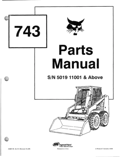 Bobcat 743 – Reparaturhandbuch- Parts Manual On Paper Printed