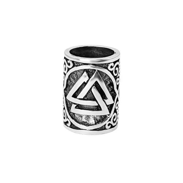 81stgeneration .925 Argent Sterling Viking Valknut Dreadlock Cheveux Perle Tube