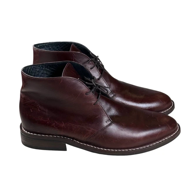 THURSDAY BOOTS SCOUT Chukka Brown Burgundy Leather Shoes Mens Size US