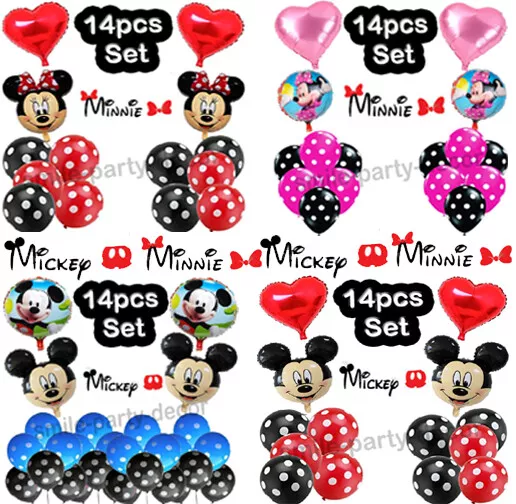 25" Mickey/Minnie Mouse Foil Balloons Kids Happy Birthday Party fun Polka Baloon