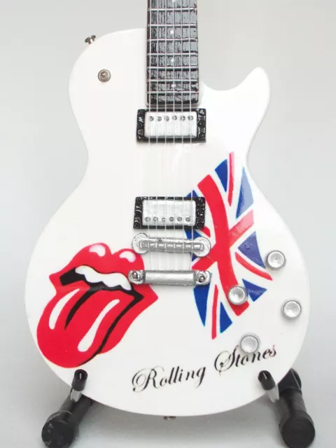 Guitare miniature style Gibson blanche - Rolling stones