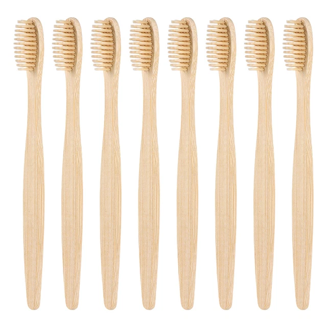 Cepillo de dientes de bambú SUPVOX 8 piezas cepillo de dientes ecológico de madera natural con