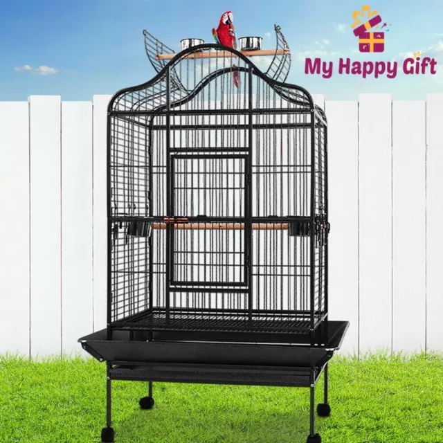 i.Pet Bird Cage Large Aviary Parrot Pet Cages Toys Stand Budgie Wheels 168CM