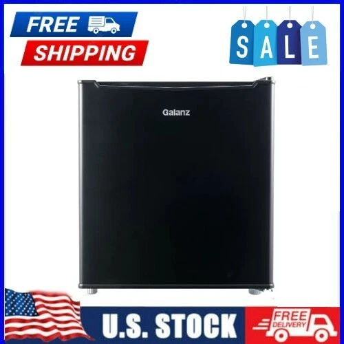 GALANZ 1.7 CU ft Single Door Mini Fridge GL17BK, Black, NEW 78.00