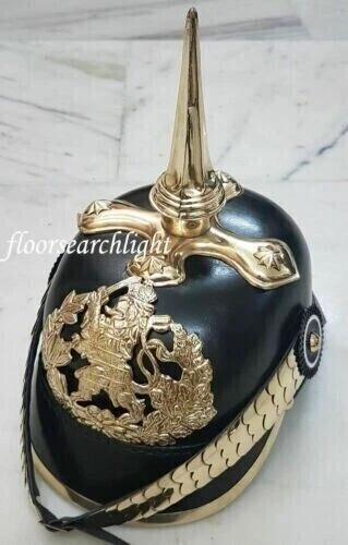 Pickelhaube Bavarian Officer German Prussian Leather Helmet Wearable Helme