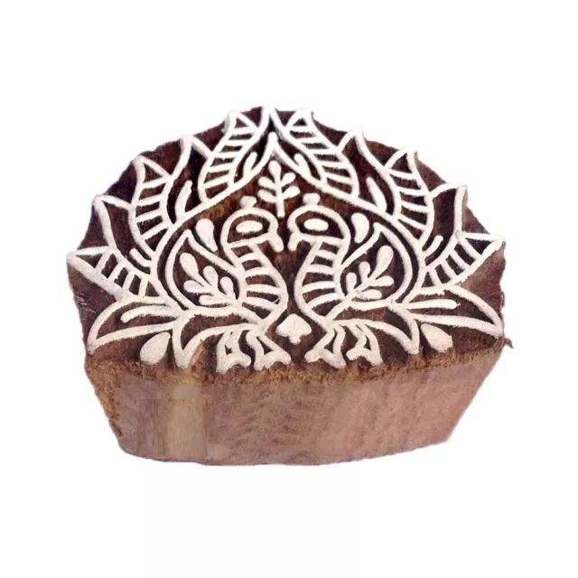 Indian Traditional Bird Pattern Wooden Block Printing Stamp For Crafts