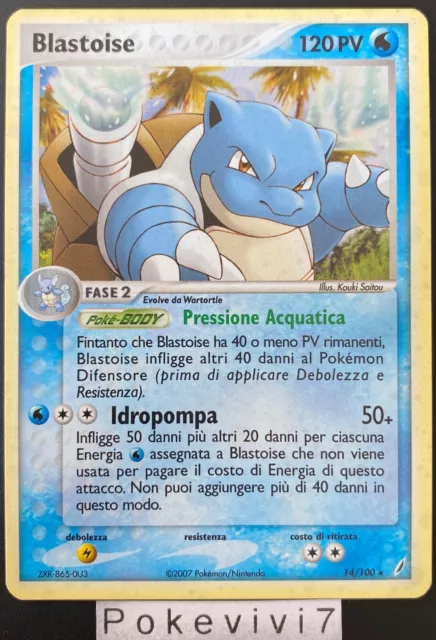 Carte Pokemon BLASTOISE 14/100 HOLO Bloc EX Italien ITA