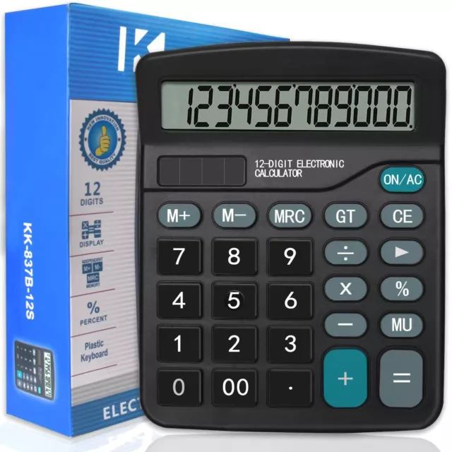 Desk Calculator, 12 Digit Office Calculator with Large Display and Big Sensitive