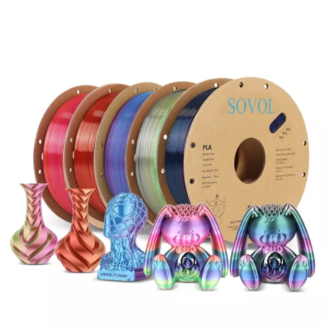 Sovol Silk PLA Filament 1.75mm 3D Printing Material Coextrusion PLA Filament