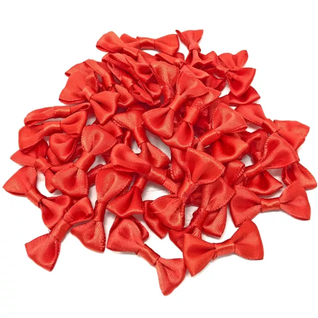 Red 30mm Bows Satin Ribbon Bows Craft Decorative Craft Bow Embellishment