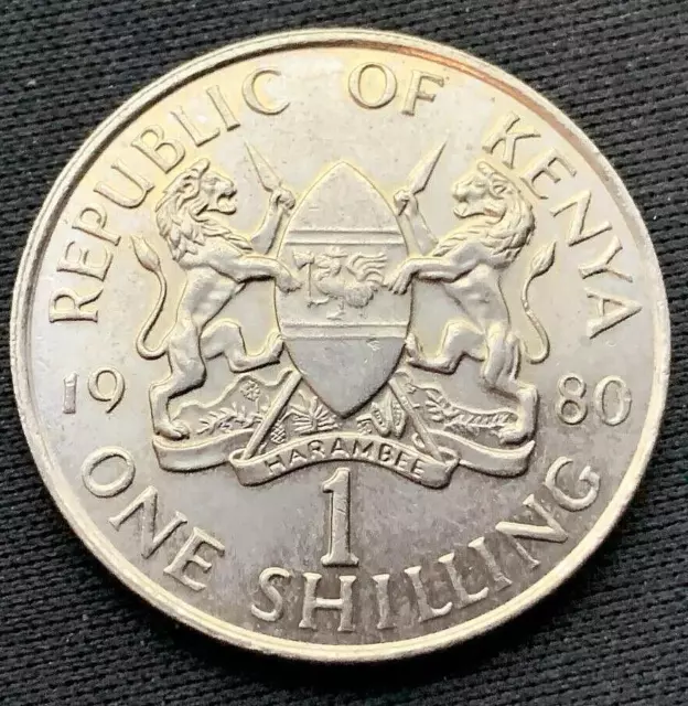 1980 Kenya 1 Shilling Coin  UNC  #M71