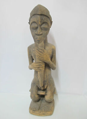 Large BAULE Ivory Coast West African Carved Wood Art Male Spirit Figure STATUE