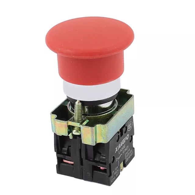 AC 660V 10A 21mm Threaded Latching Red Mushroomhead Emergency Push Botton Switch