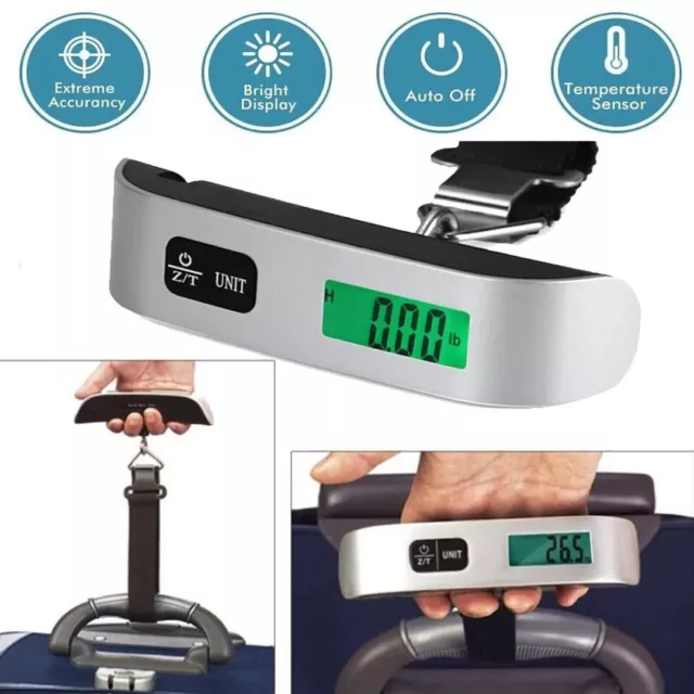 Portable Travel LCD Digital Hanging Luggage Scale Electronic Weight 110lb / 50kg
