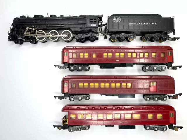 Vintage American Flyer S Gauge 1948 Set #4613A NYC Passenger Set, missing #652