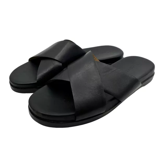 Madewell The Louisa Crisscross Slide Sandals True Black Size 8.5 Womens