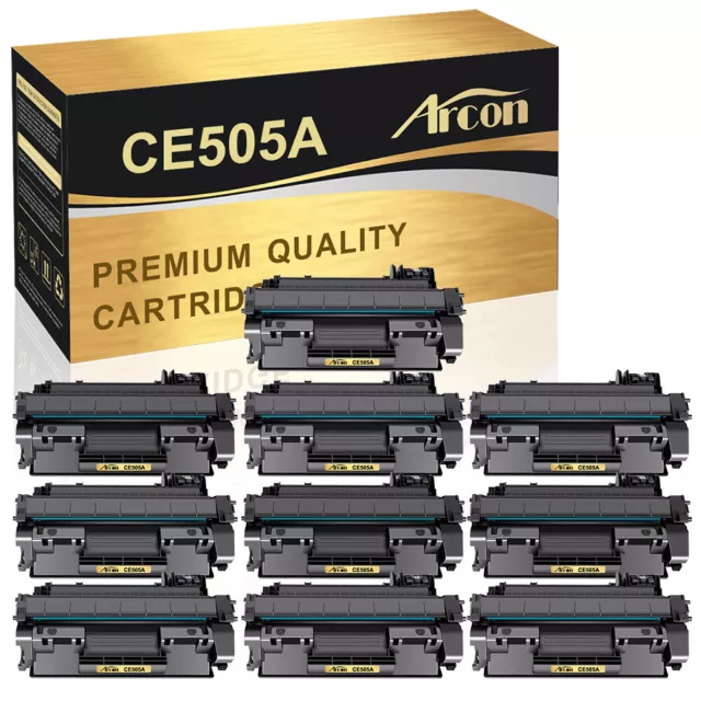 10PK Black CE505A 05A Toner Cartridge For HP Laserjet P2035 P2035n P2050 P2055dn