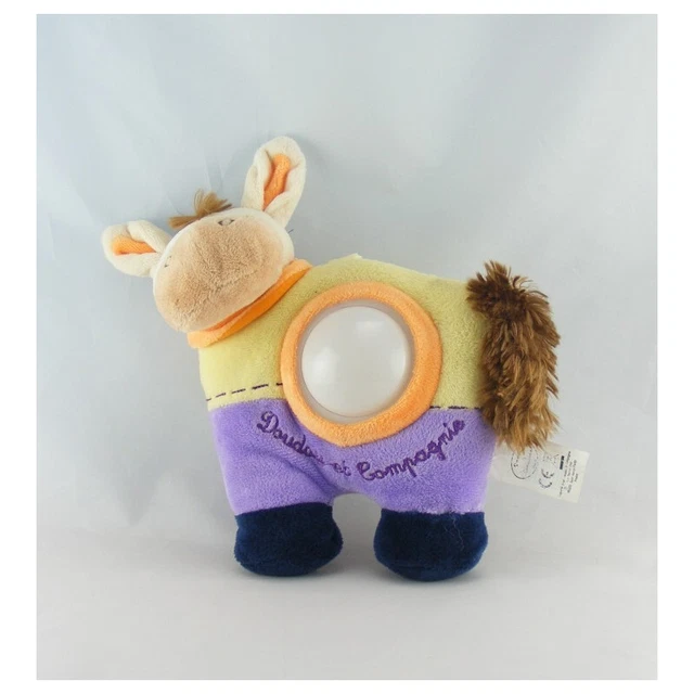 Doudou et compagnie veilleuse ane jaune mauve orange Justin - 9101
