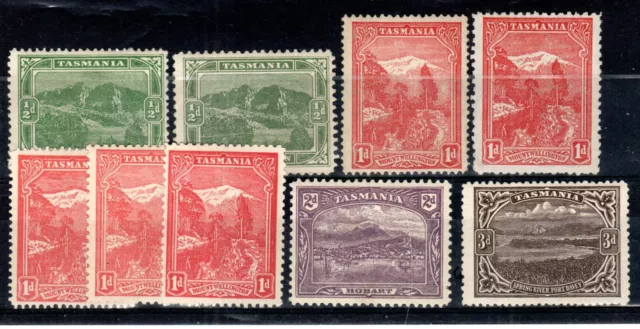 Australie - Tasmanie 1905-11 Vals To 3D + Variations Entre Sg 249 Et 253 MH