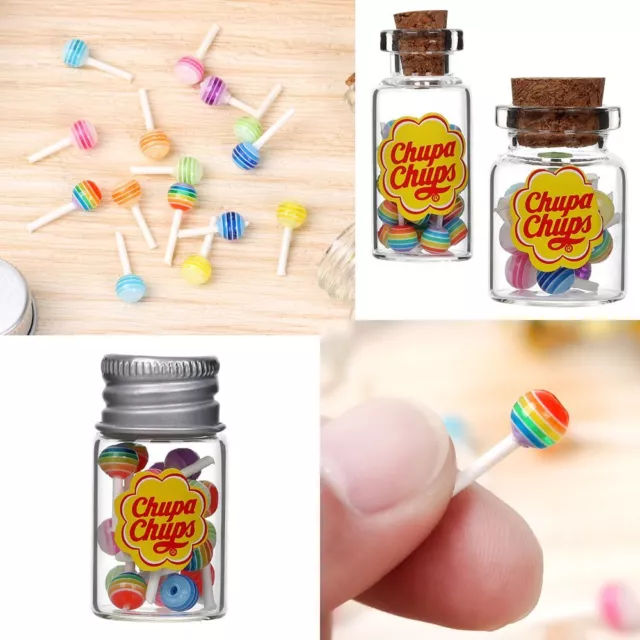 Simulation Sugar Lollipops With Jar Dollhouse Miniature Food Candy Box