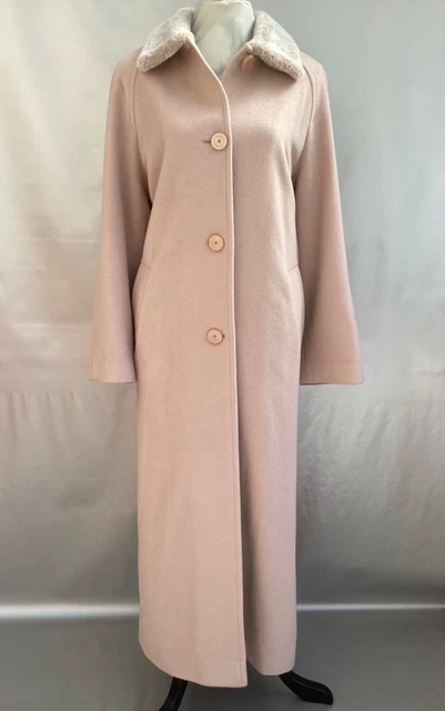 GORGEOUS JACQUES VERT Pink Beige Ladies Midi Virgin Wool Cashmere Coat Size 16 34.99 PicClick UK