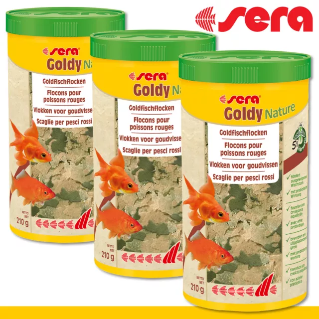 Sera 3 x 1000 ML Goldy Naturel Flocon Aliments Complets pour Animaux pour Tous