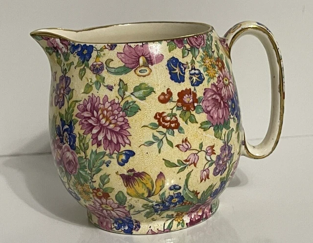 Vintage Royal Winton Grimwades Chintz "kinver" Sugar bowl & Creamer England 2