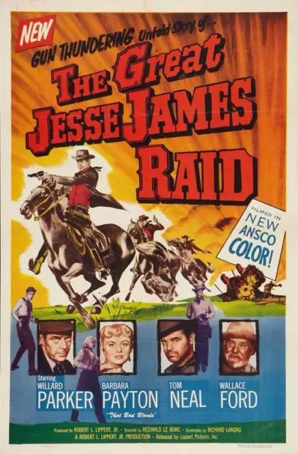 THE GREAT JESSE JAMES RAID Movie POSTER 27x40