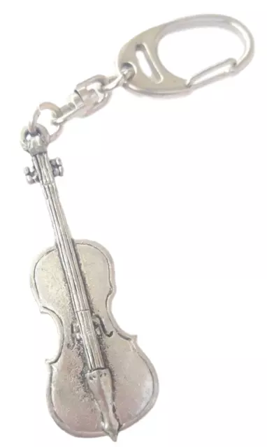 Cello Handcrafted from Solid Pewter In the UK Key Ring-PAG